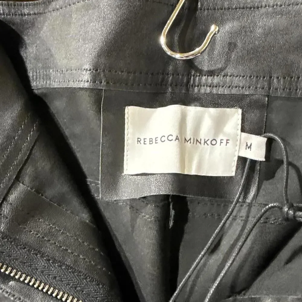 Rebecca Minkoff Women's Black Leather Poppy Leggings - Size M - Picture 5 of 6